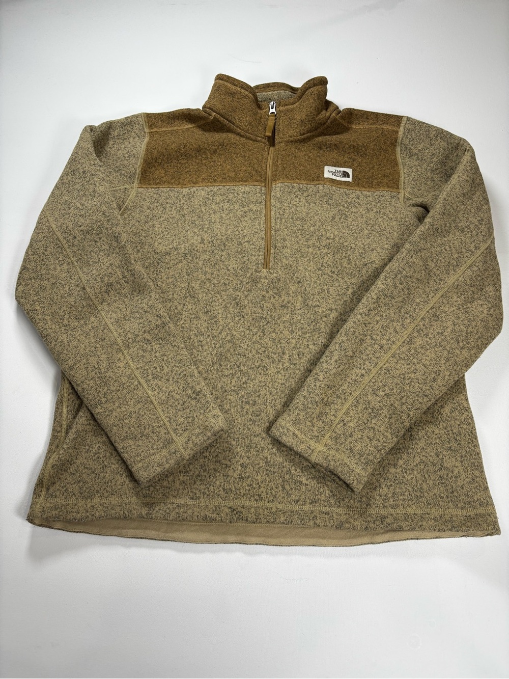 The North Face Two-Tone Tan Quarter-Zip Fleece Pullover
